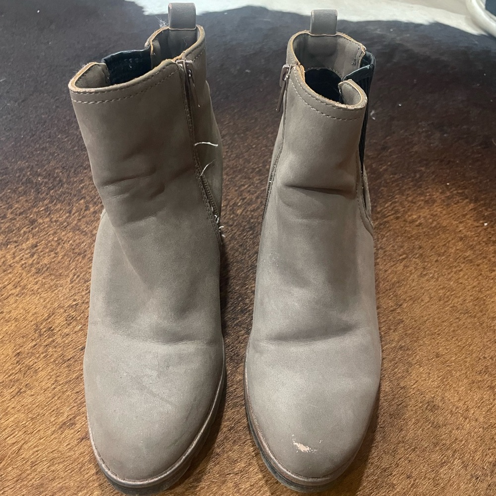 Gray Brown Ankle Boots